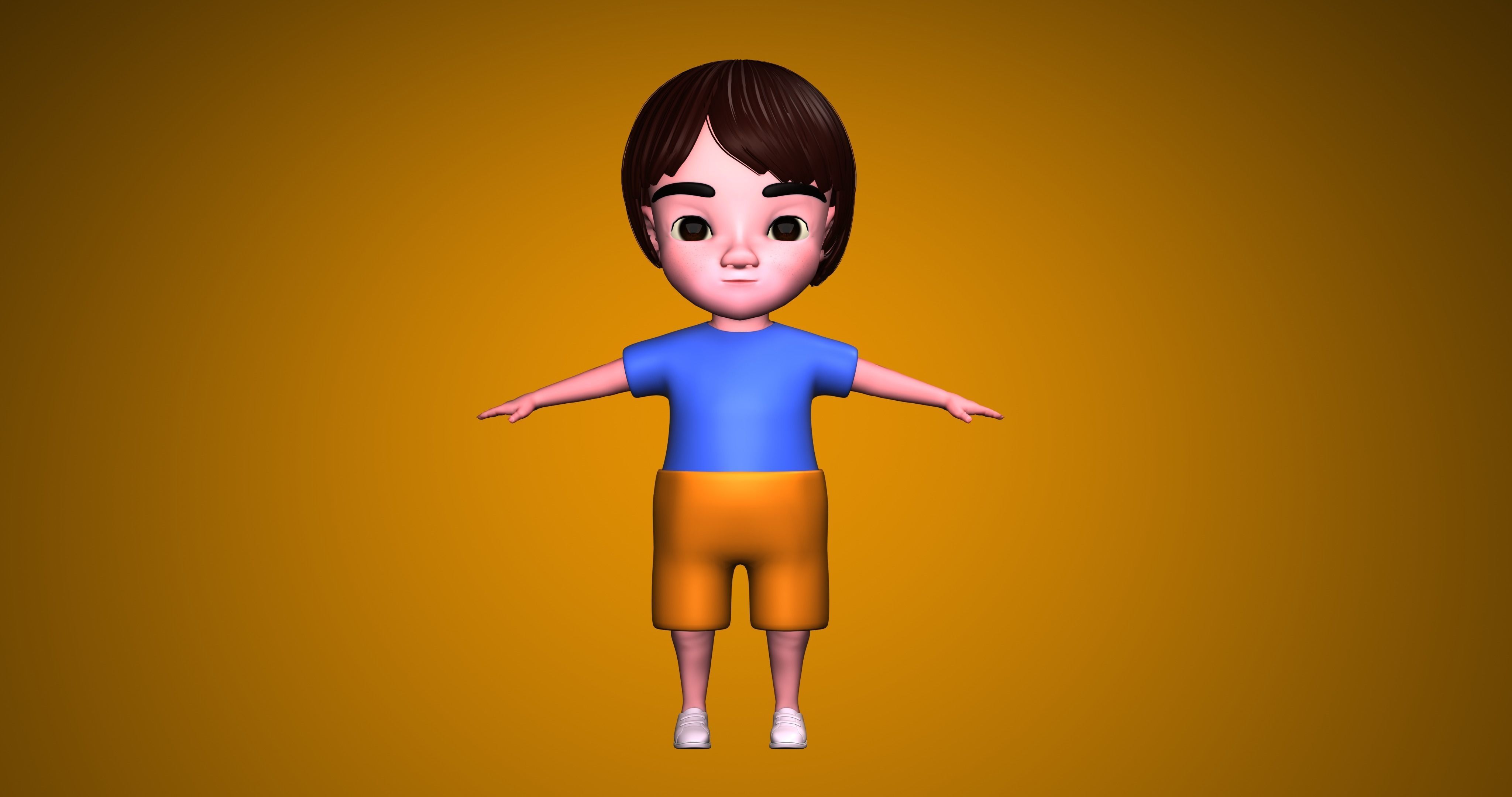 child character Low-poly 3D model_11