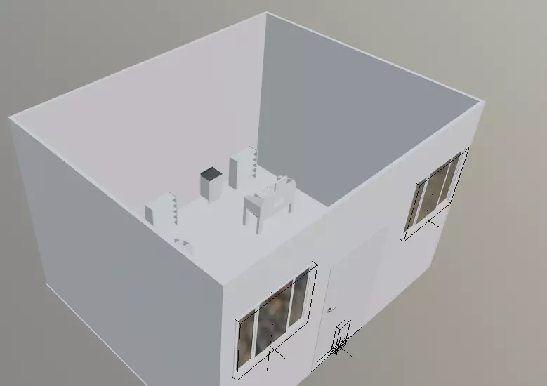 A BANK house with windows and doors Low-poly 3D model