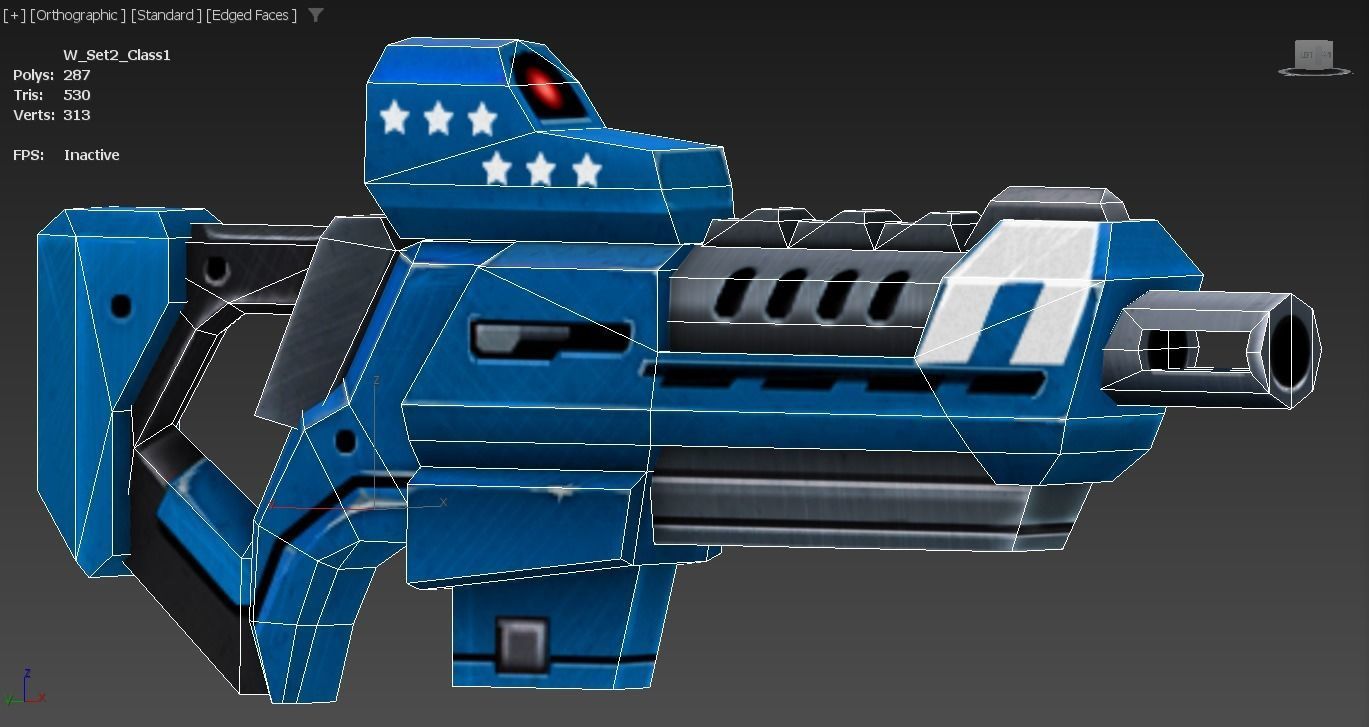 LowPoly Sci-Fi Cartoon Assault Rifle Future Low-poly 3D model_28