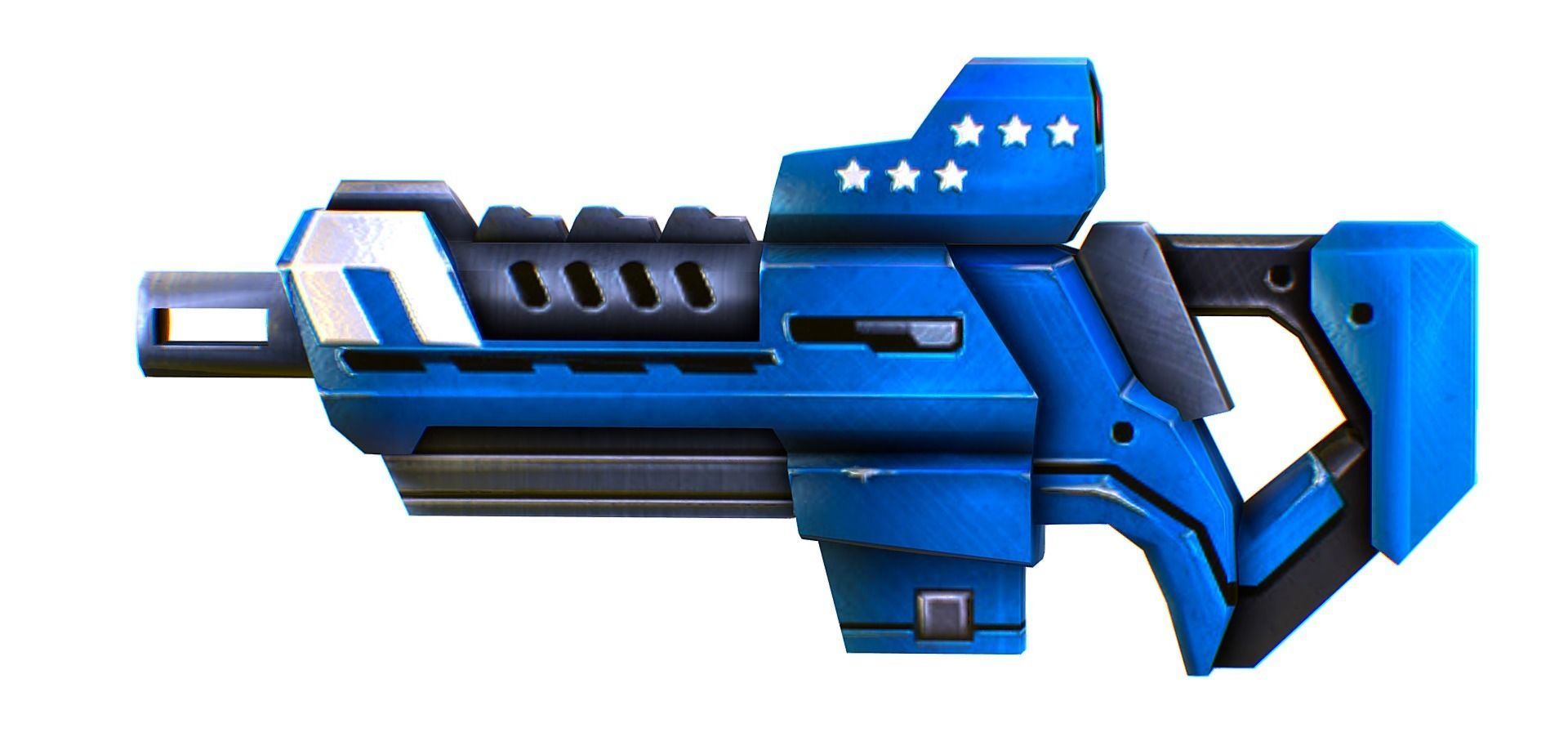 LowPoly Sci-Fi Cartoon Assault Rifle Future Low-poly 3D model_11