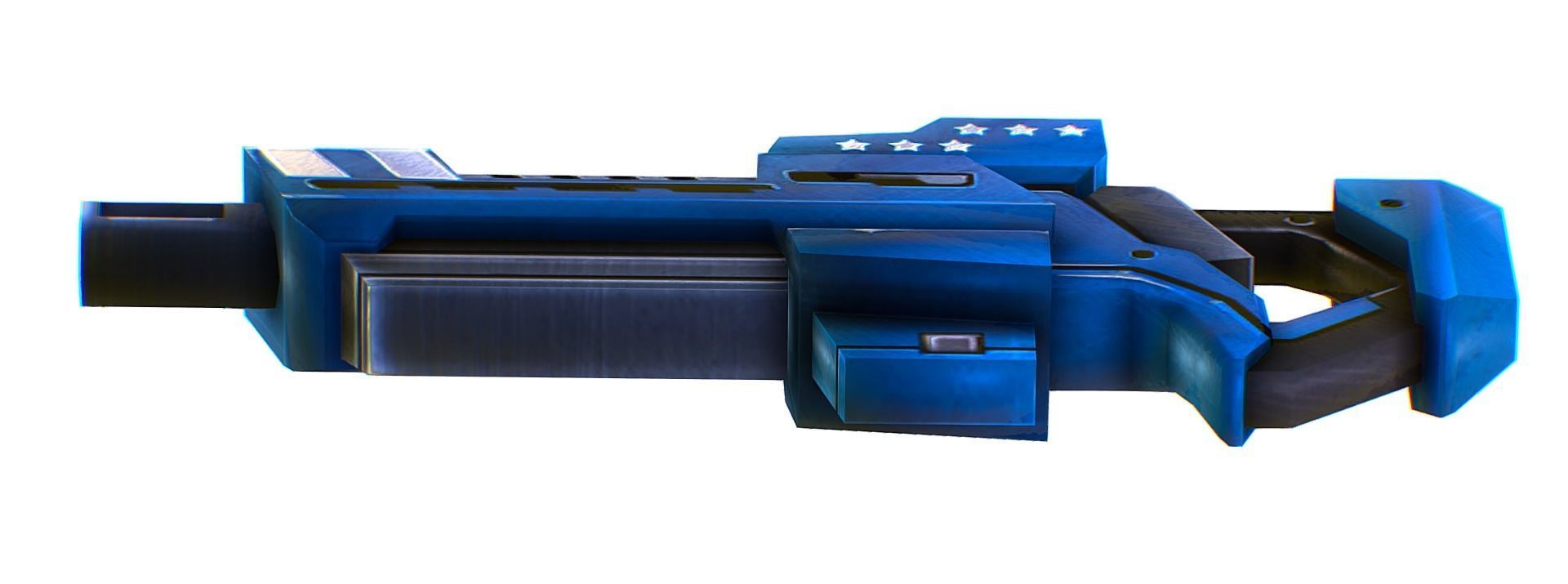 LowPoly Sci-Fi Cartoon Assault Rifle Future Low-poly 3D model_9