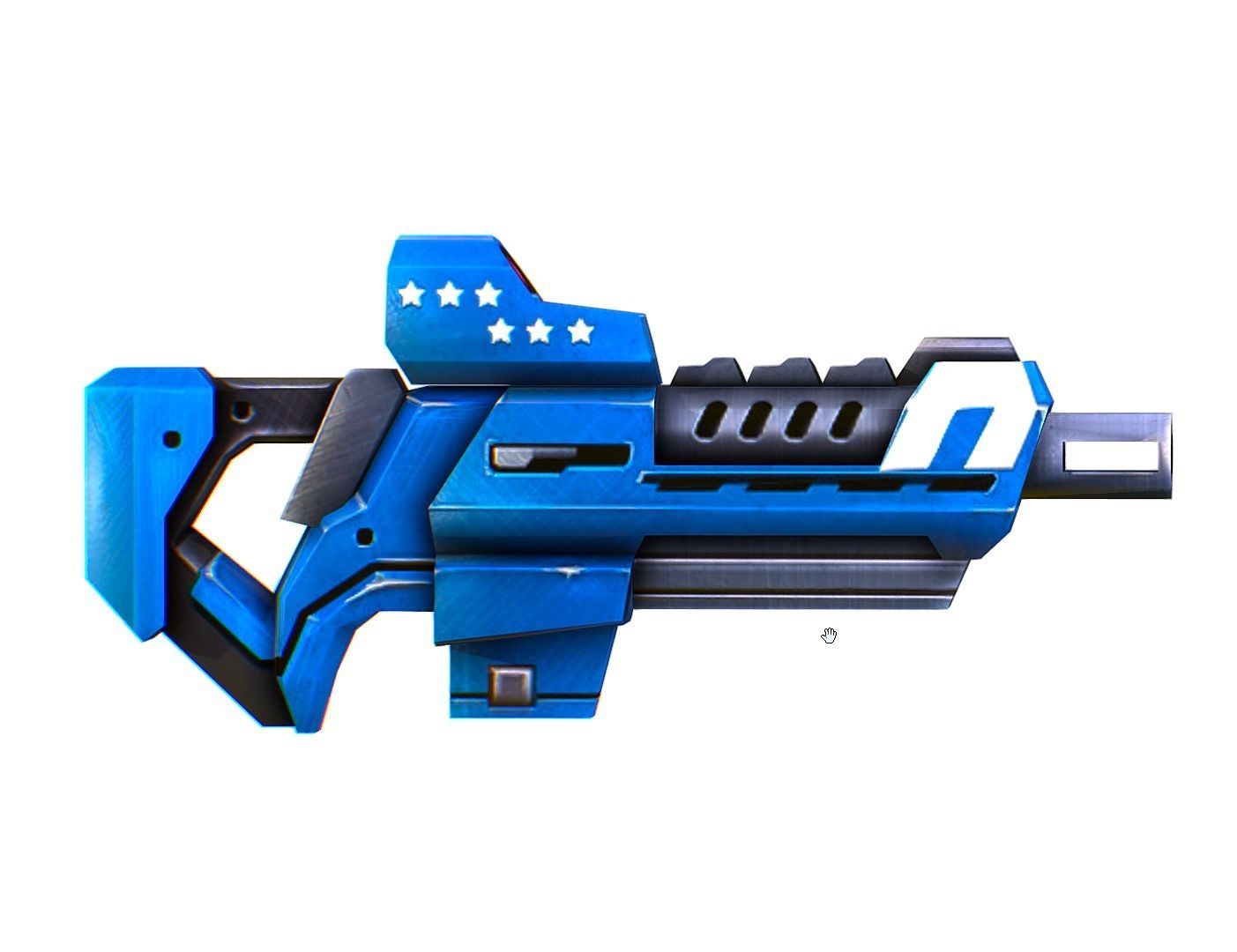 LowPoly Sci-Fi Cartoon Assault Rifle Future Low-poly 3D model_2