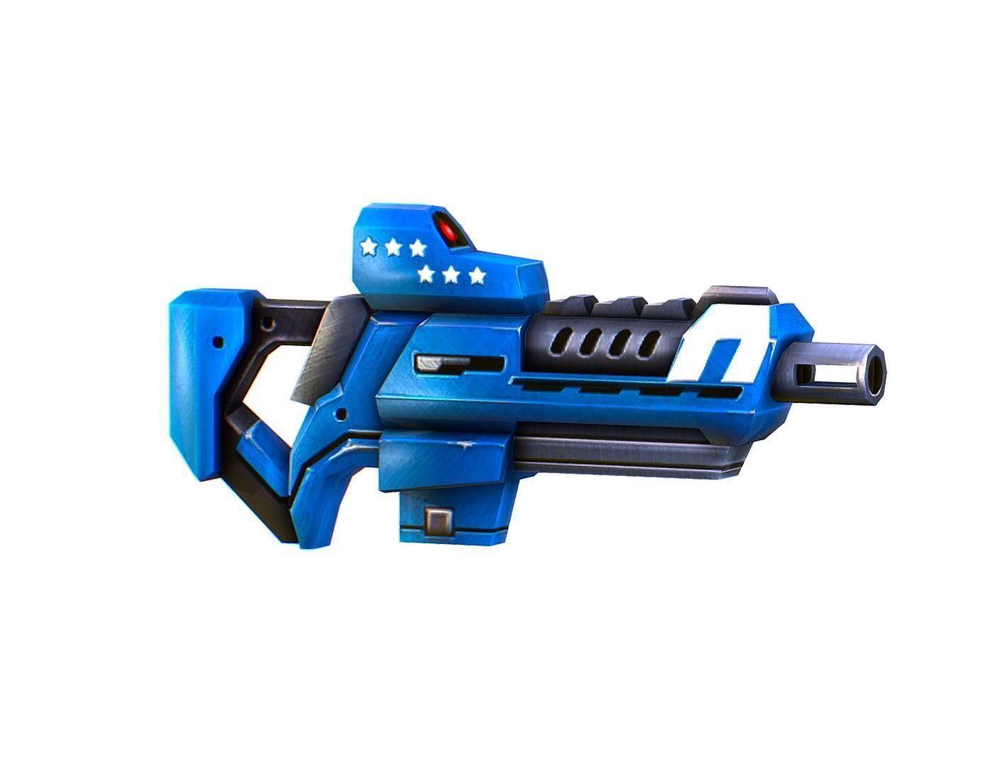 LowPoly Sci-Fi Cartoon Assault Rifle Future Low-poly 3D model_3