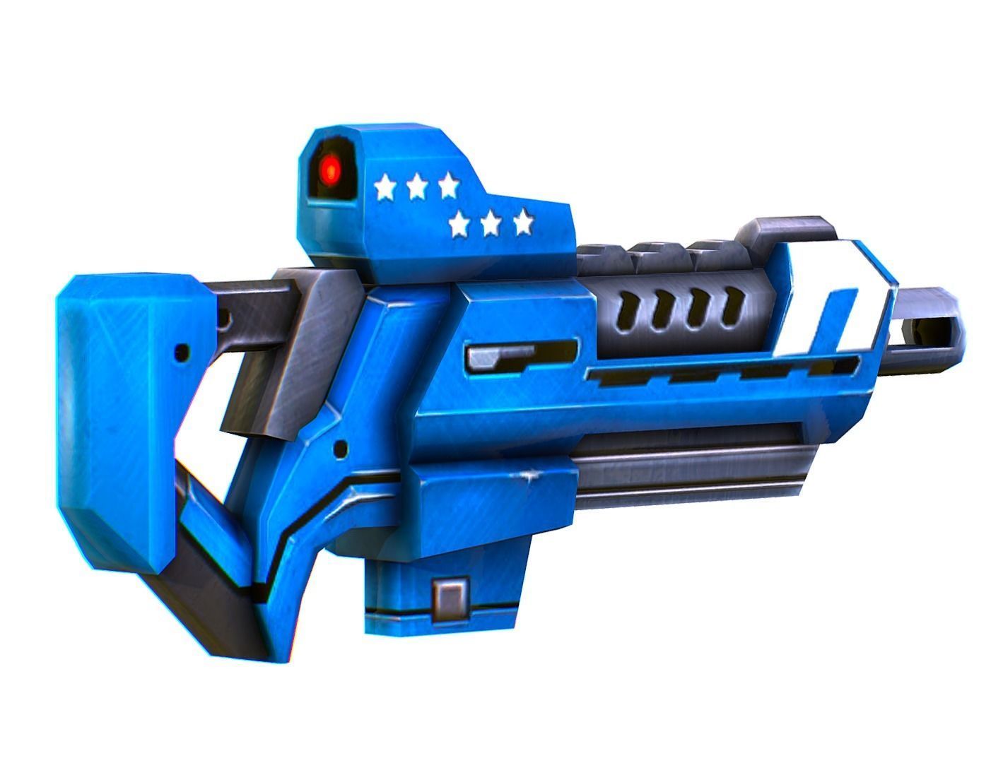 LowPoly Sci-Fi Cartoon Assault Rifle Future Low-poly 3D model_4