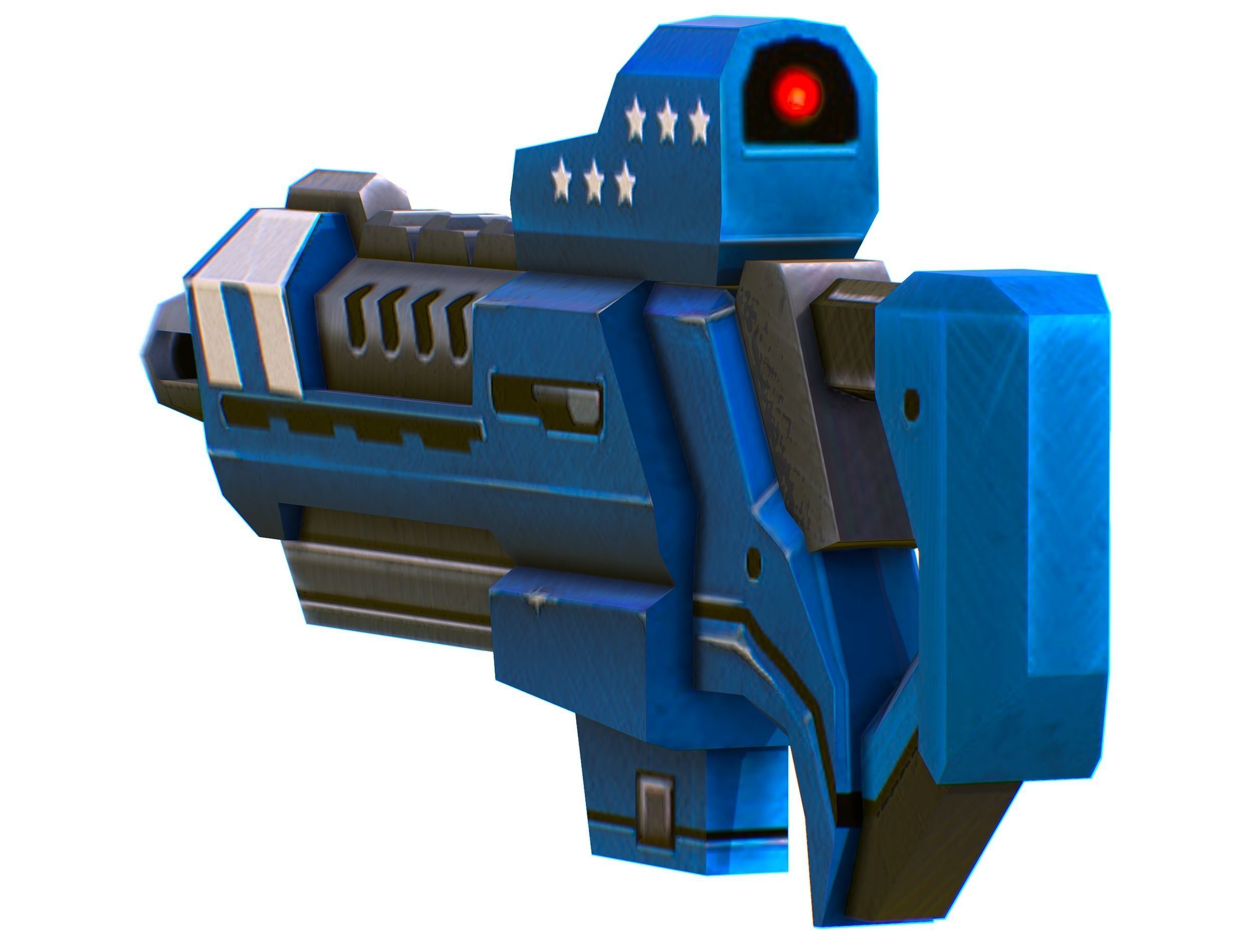 LowPoly Sci-Fi Cartoon Assault Rifle Future Low-poly 3D model_17