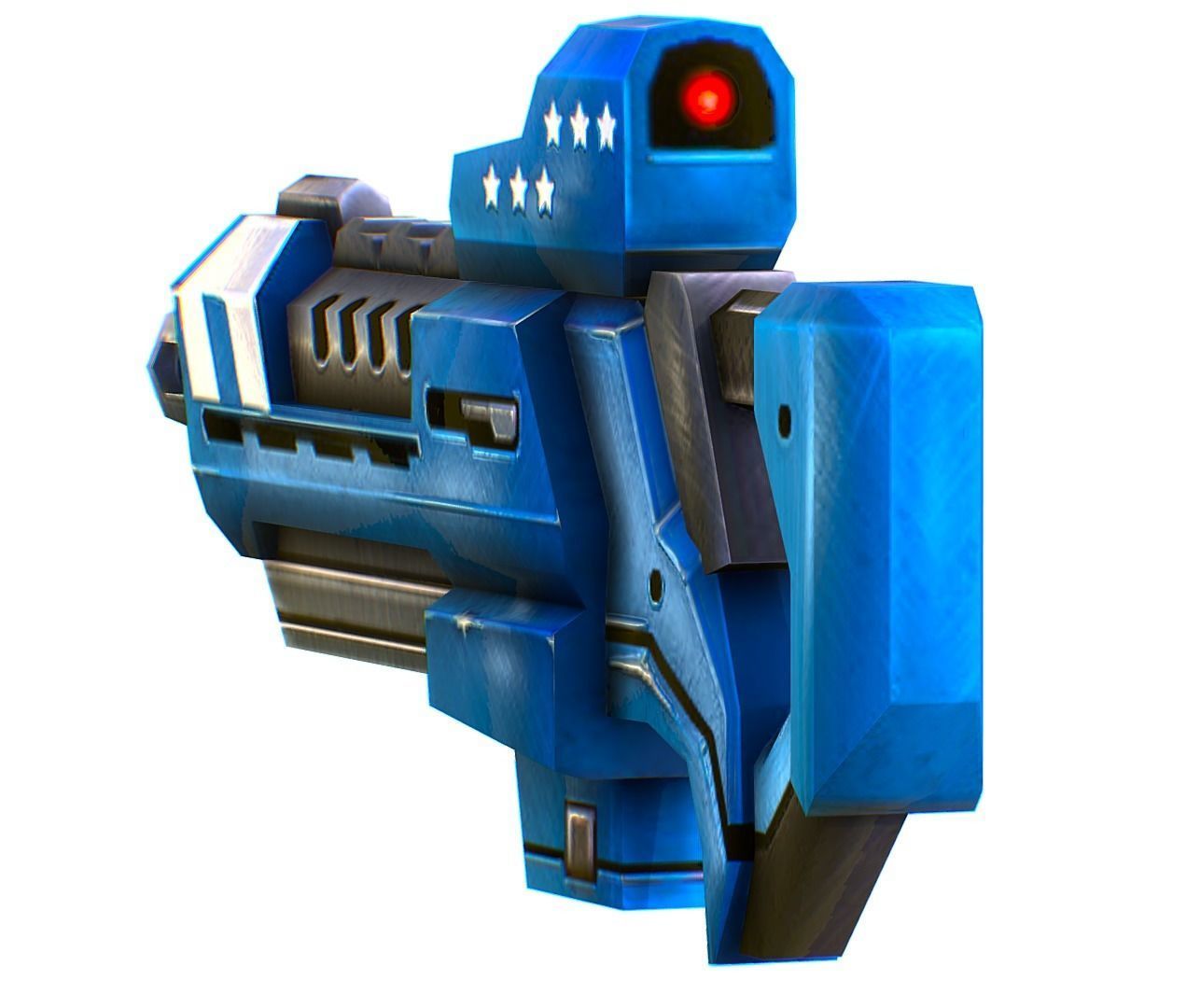 LowPoly Sci-Fi Cartoon Assault Rifle Future Low-poly 3D model_8