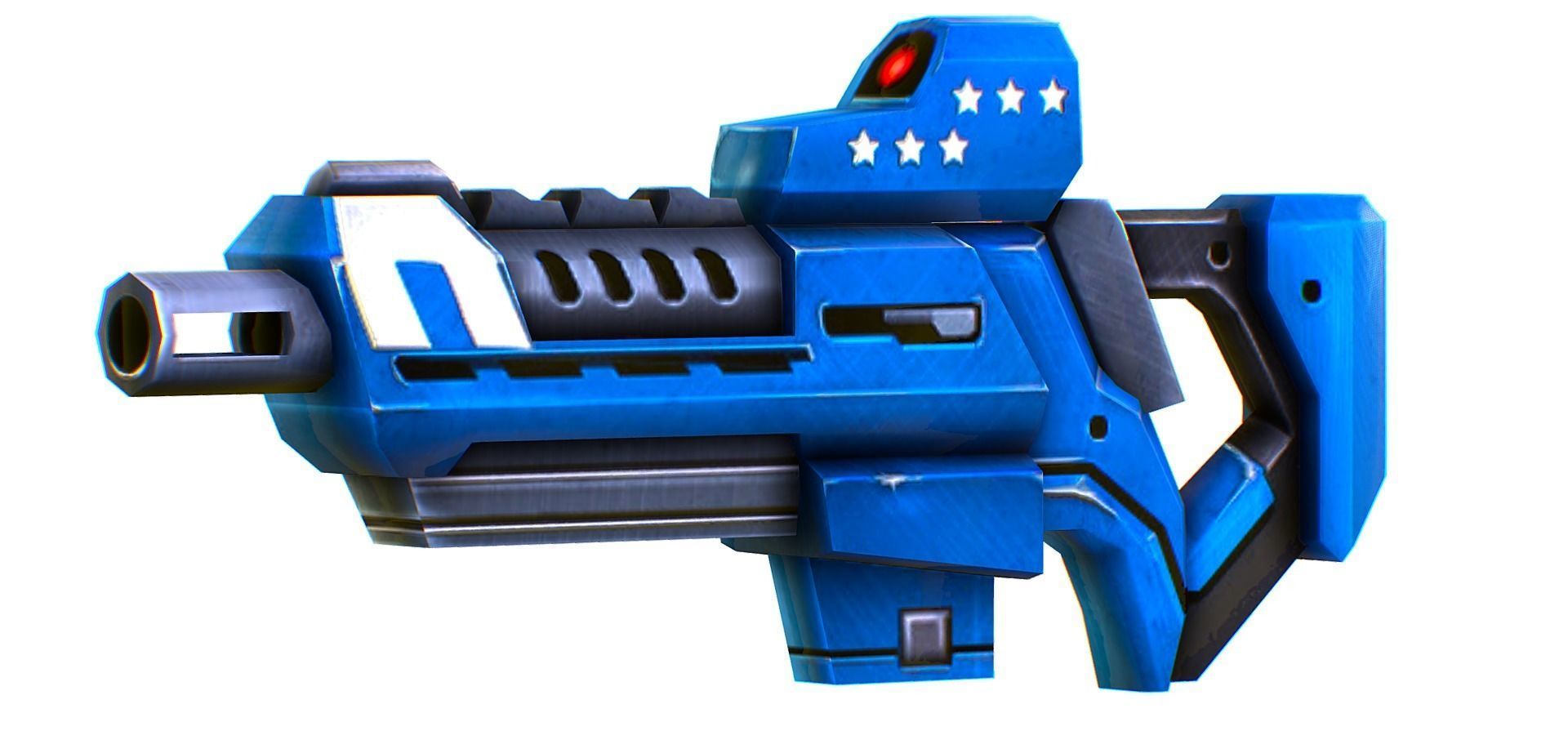 LowPoly Sci-Fi Cartoon Assault Rifle Future Low-poly 3D model_5