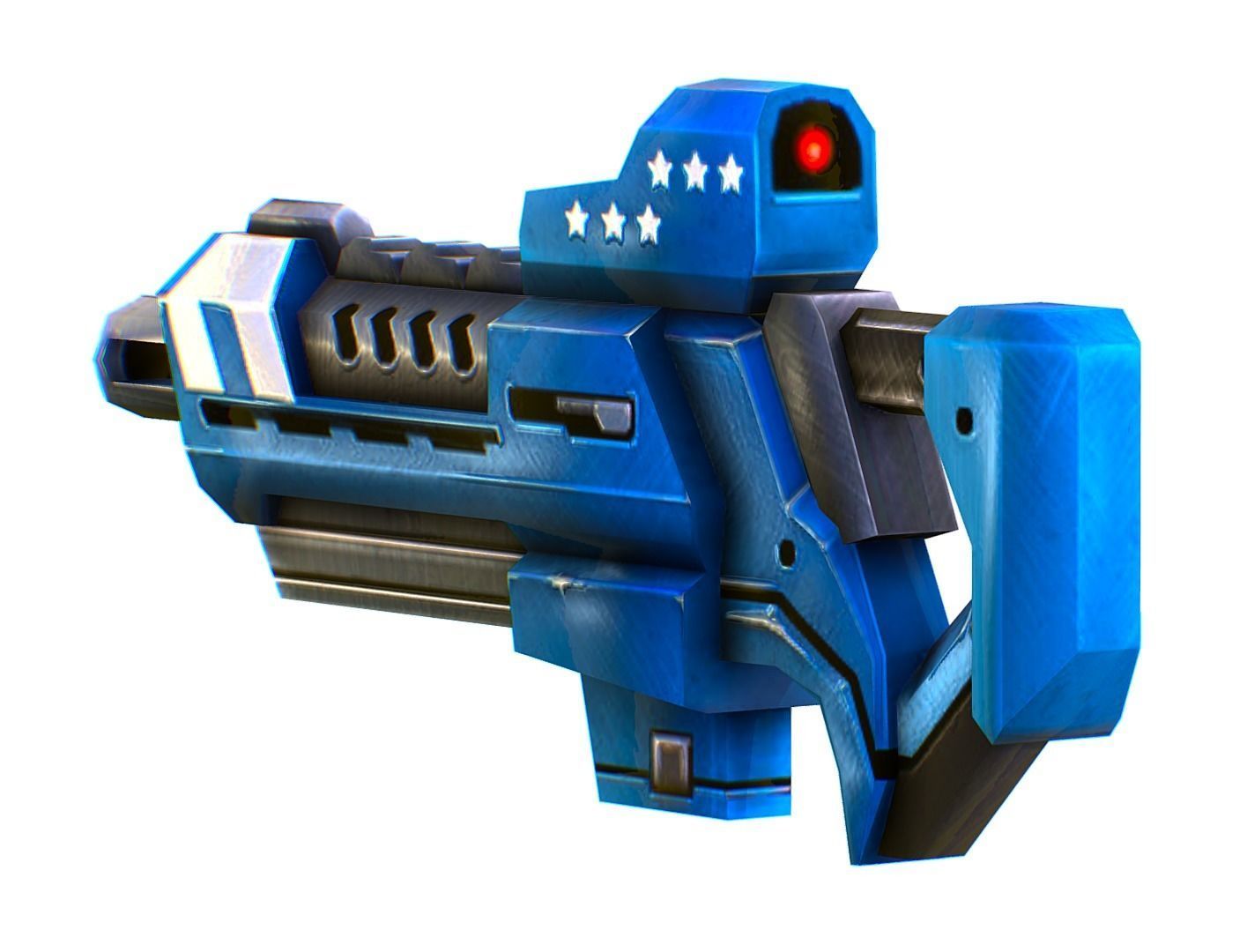 LowPoly Sci-Fi Cartoon Assault Rifle Future Low-poly 3D model_7