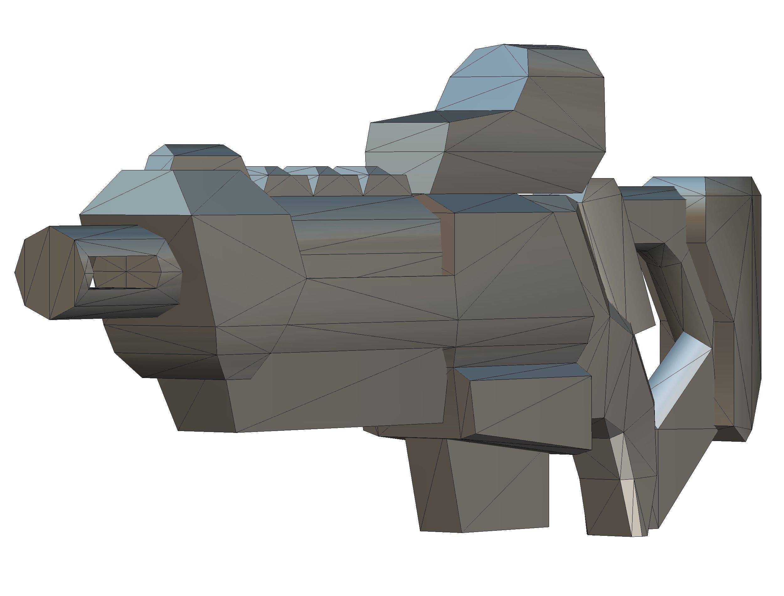 LowPoly Sci-Fi Cartoon Assault Rifle Future Low-poly 3D model_24