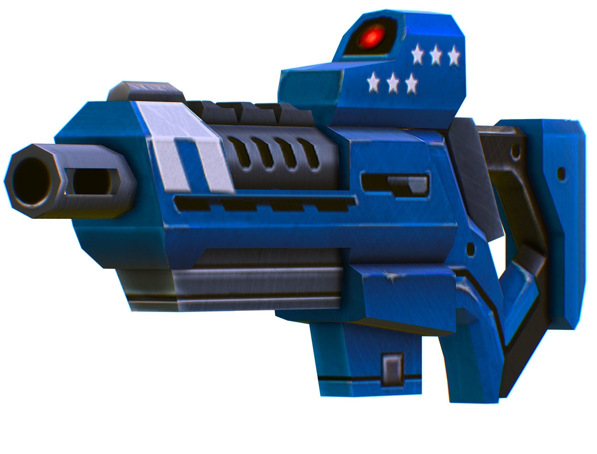 LowPoly Sci-Fi Cartoon Assault Rifle Future Low-poly 3D model_19