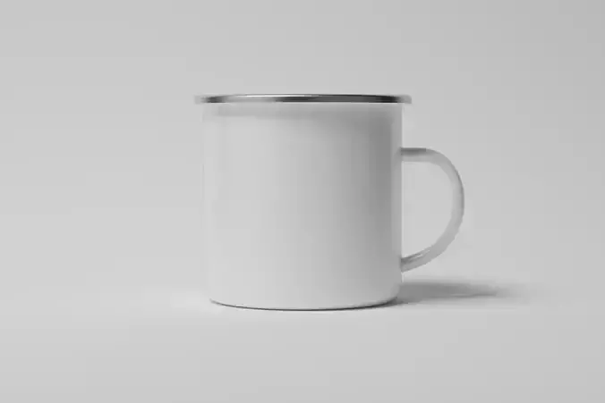 White Tourist Enamel Mug