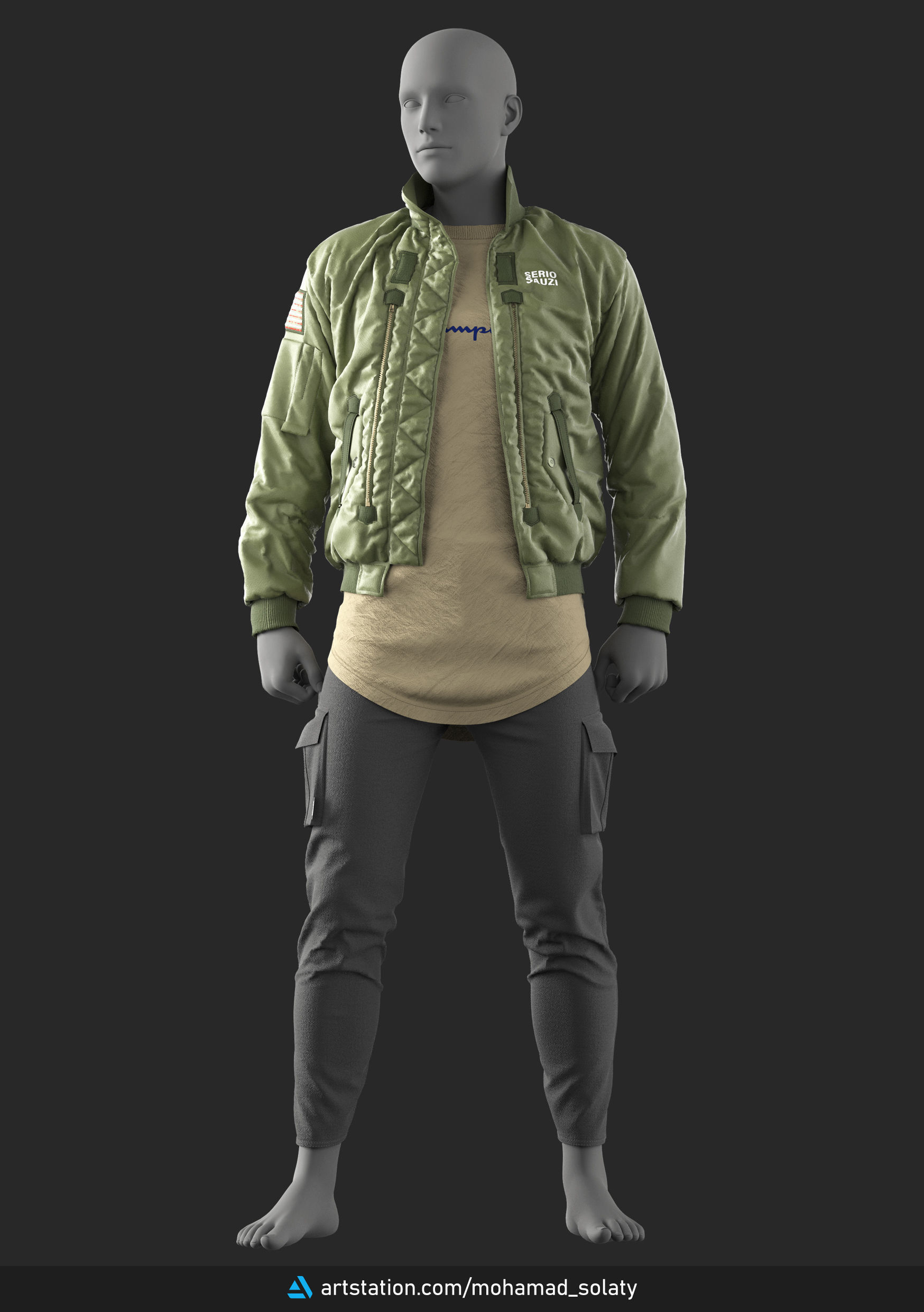 Mens Outfit 8 - Marvelous Designer with Video Process 3D model_8