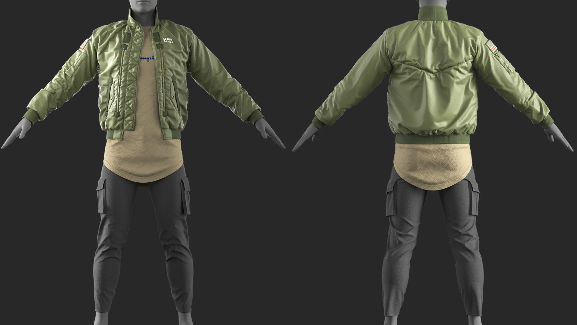 Mens Outfit 8 - Marvelous Designer with Video Process 3D model_1