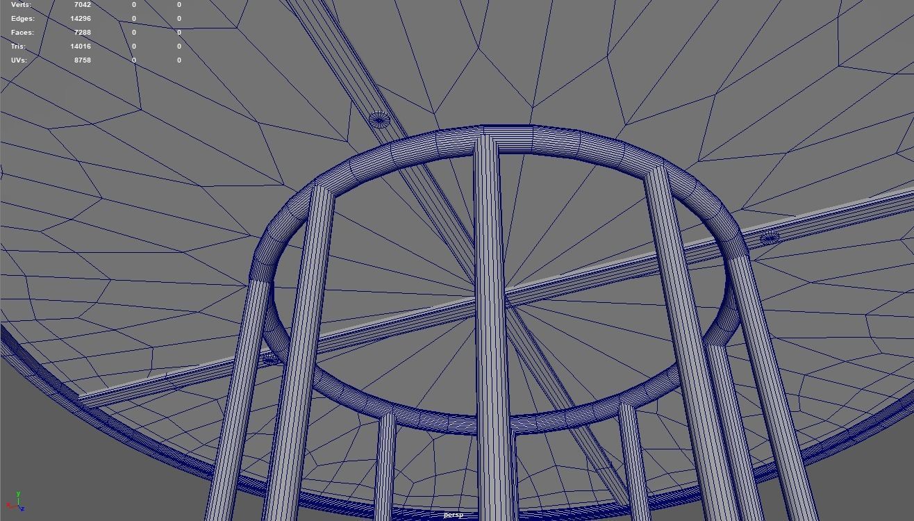 Black Coffee Table Low-poly 3D model_11