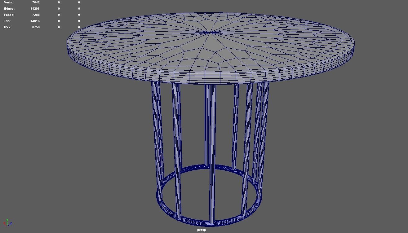 Black Coffee Table Low-poly 3D model_8