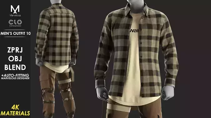 Mens Outfit 10 - Marvelous Designer 3D model