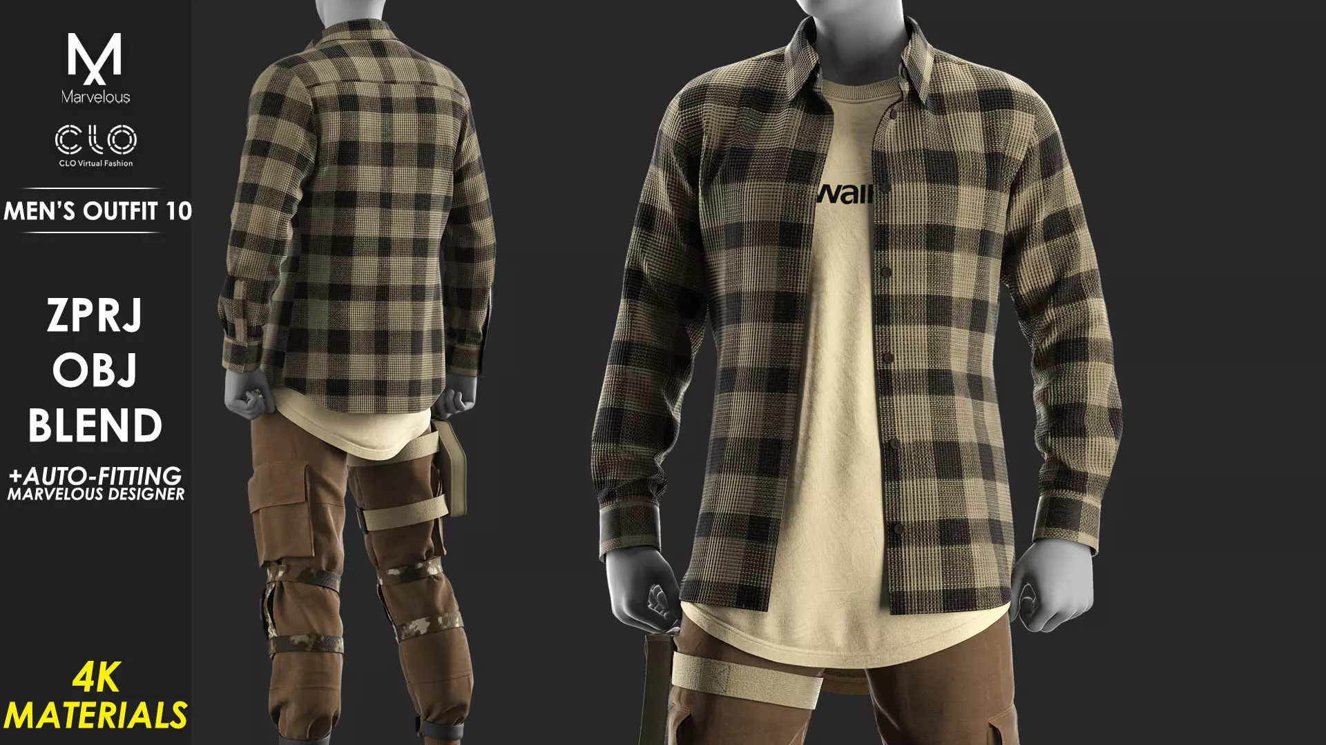 Mens Outfit 10 - Marvelous Designer 3D model_0