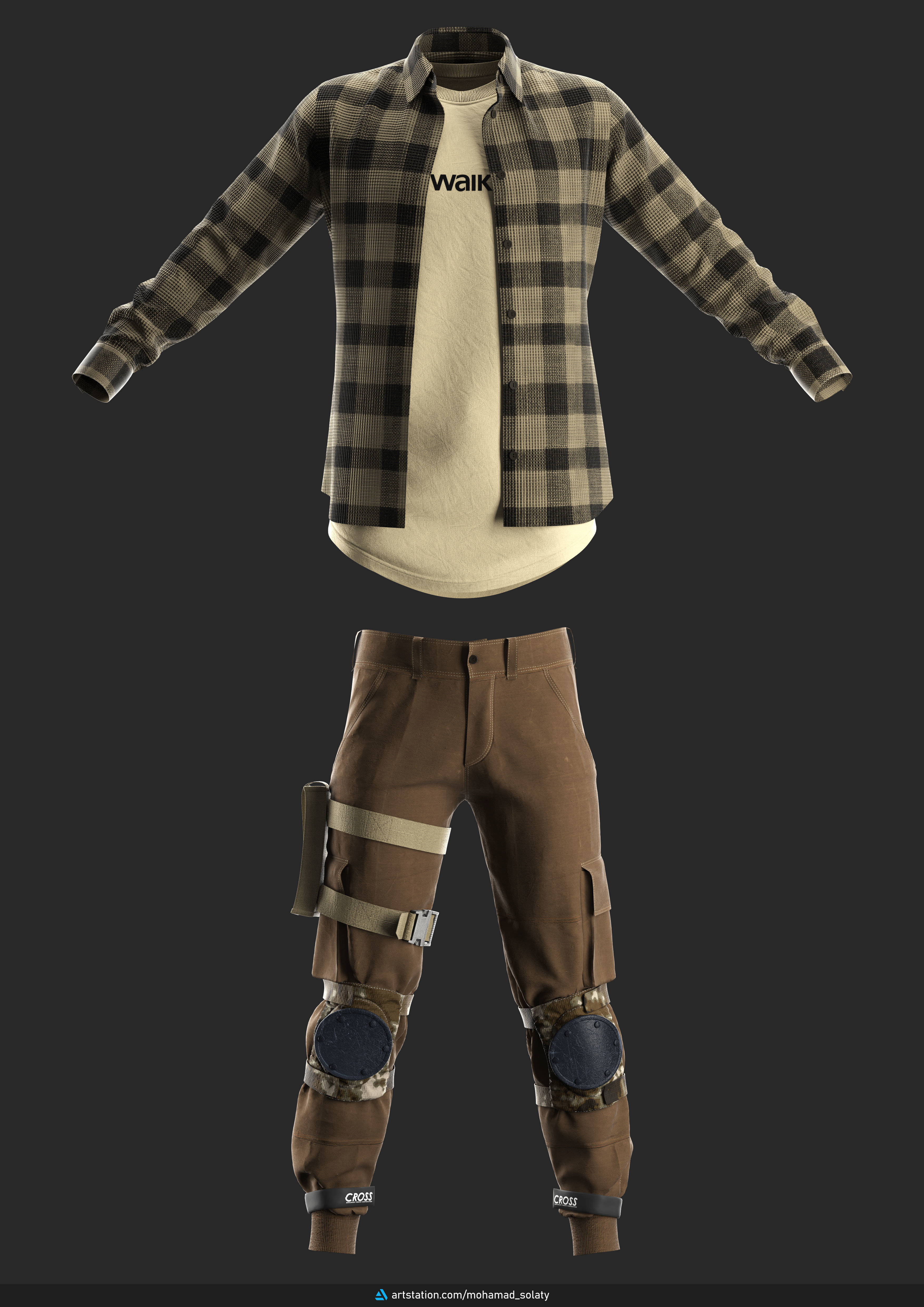 Mens Outfit 10 - Marvelous Designer 3D model_6