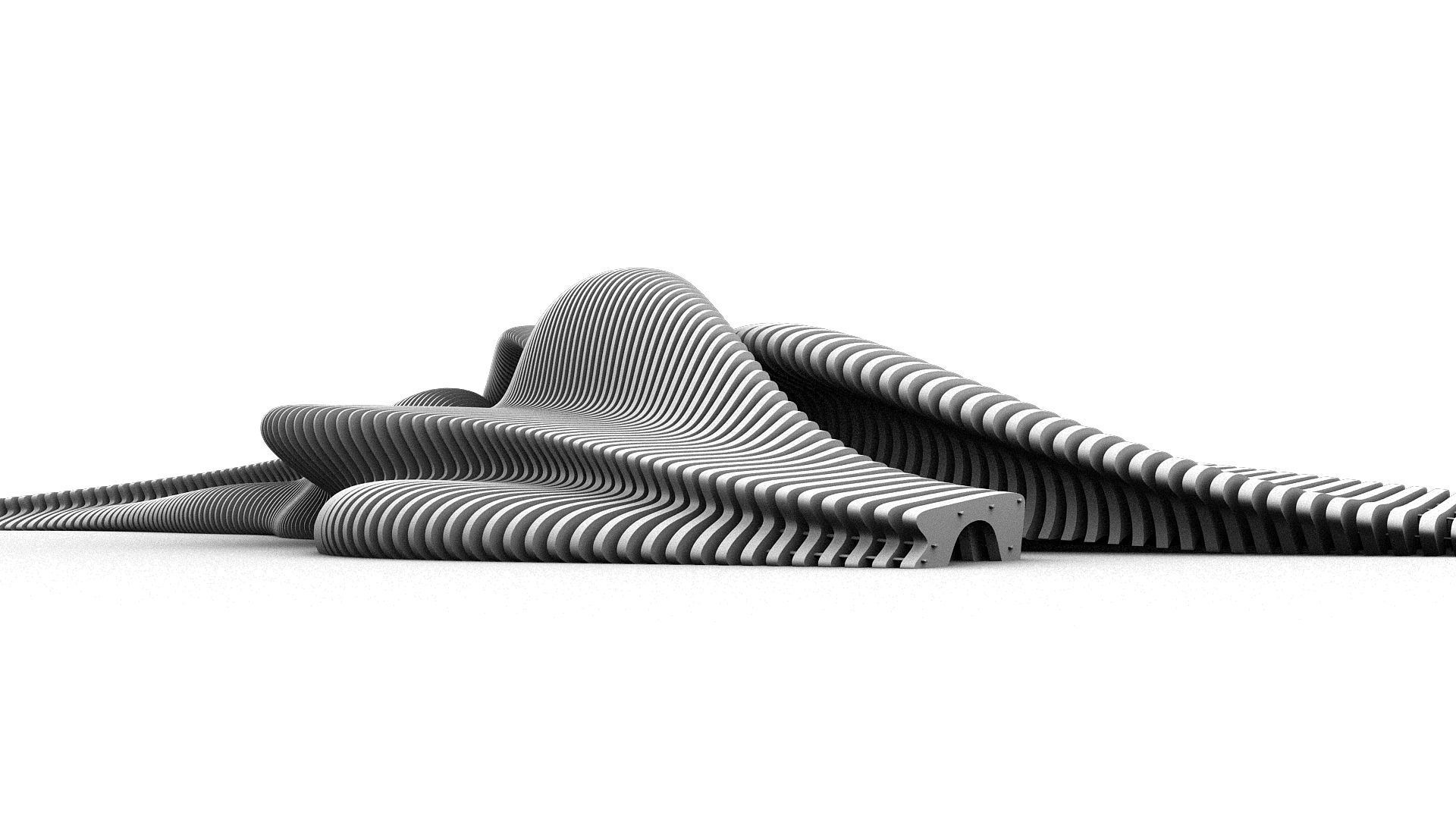 0055 - Tie Bench Parametric 3D model_15