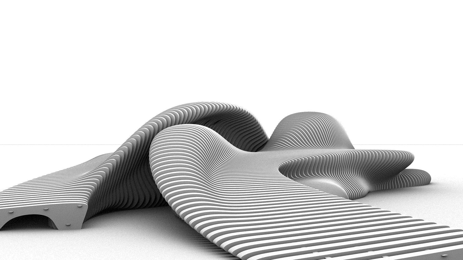 0055 - Tie Bench Parametric 3D model_16
