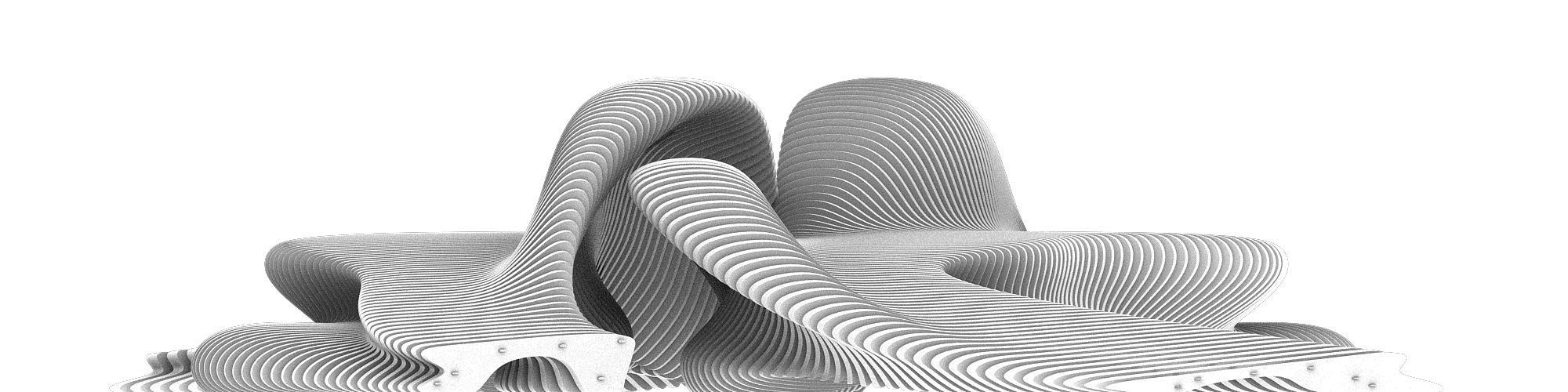 0055 - Tie Bench Parametric 3D model_11