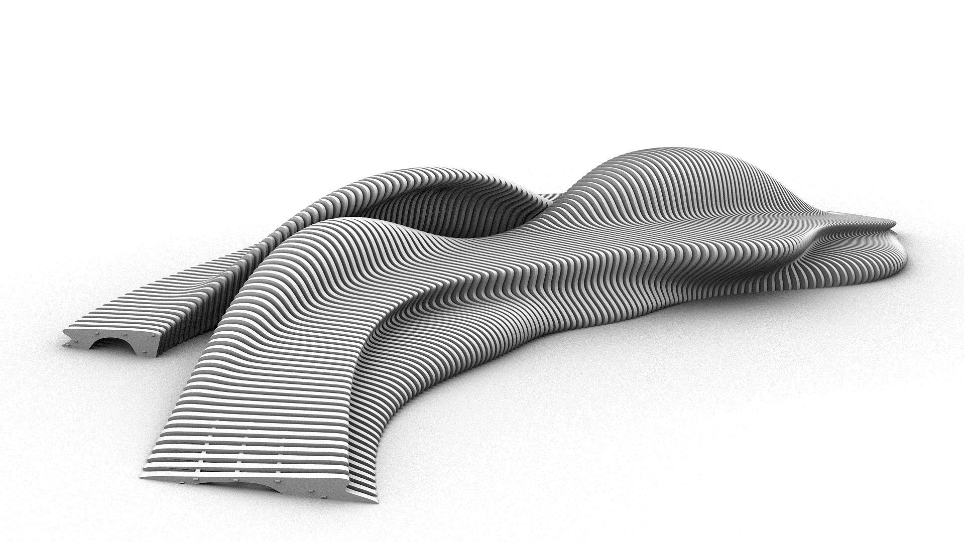 0055 - Tie Bench Parametric 3D model_12