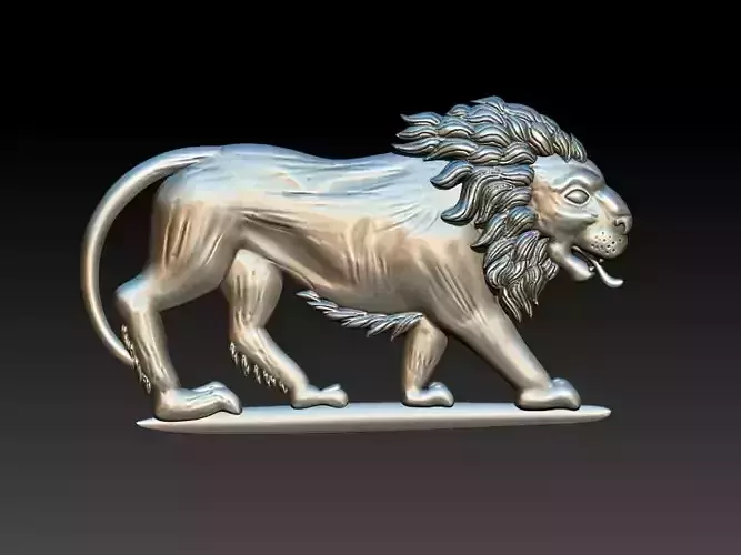 Lion Full Body Relief 3D print model