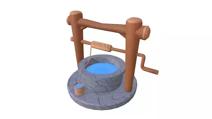 Cartoon Water Well Low-poly 3D model