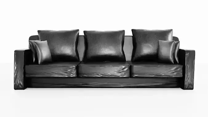 Black leather sofa