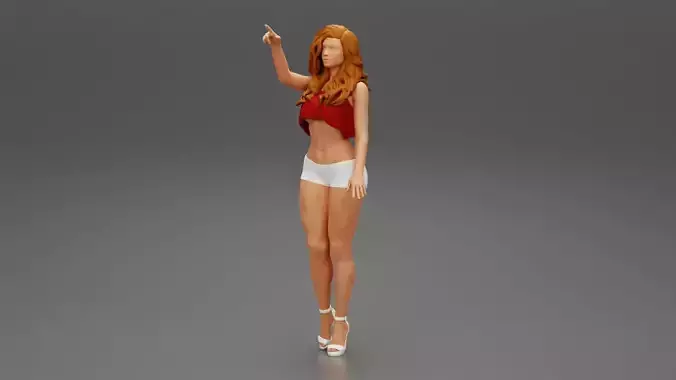 Sexy girl in mini short pointed