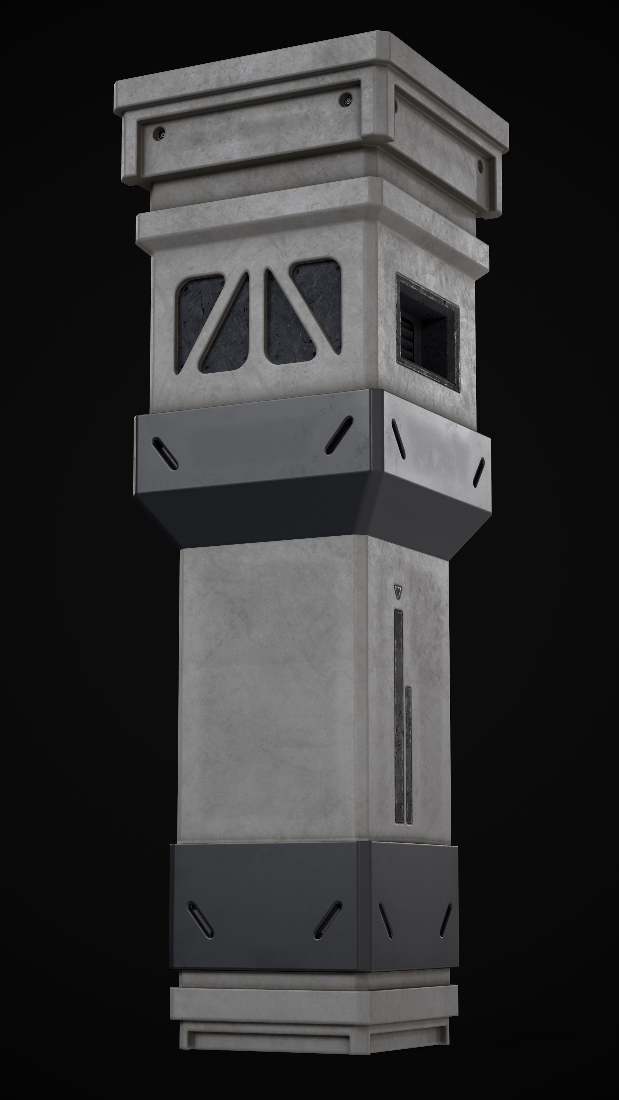 Sci-Fi Pilar Low-poly 3D Model Low-poly 3D model_12