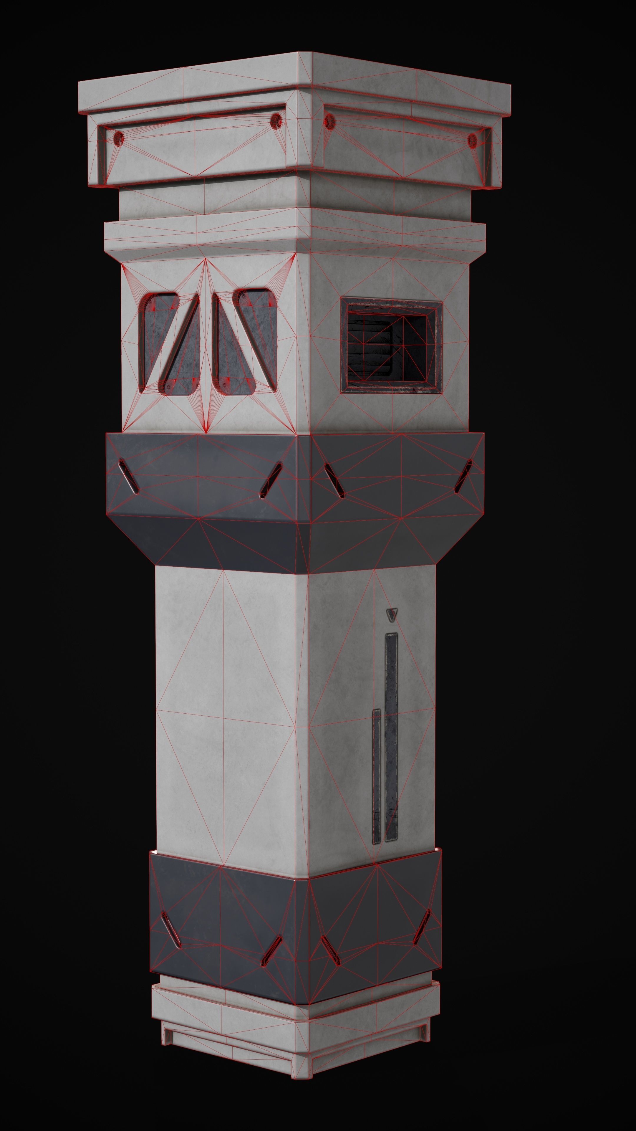 Sci-Fi Pilar Low-poly 3D Model Low-poly 3D model_4