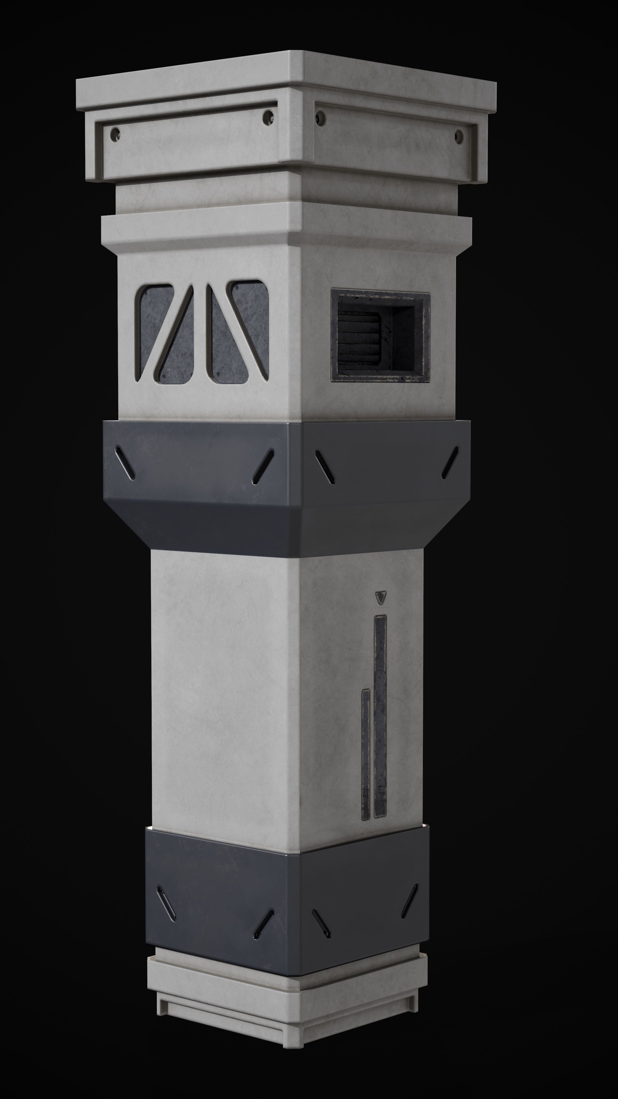 Sci-Fi Pilar Low-poly 3D Model Low-poly 3D model_3