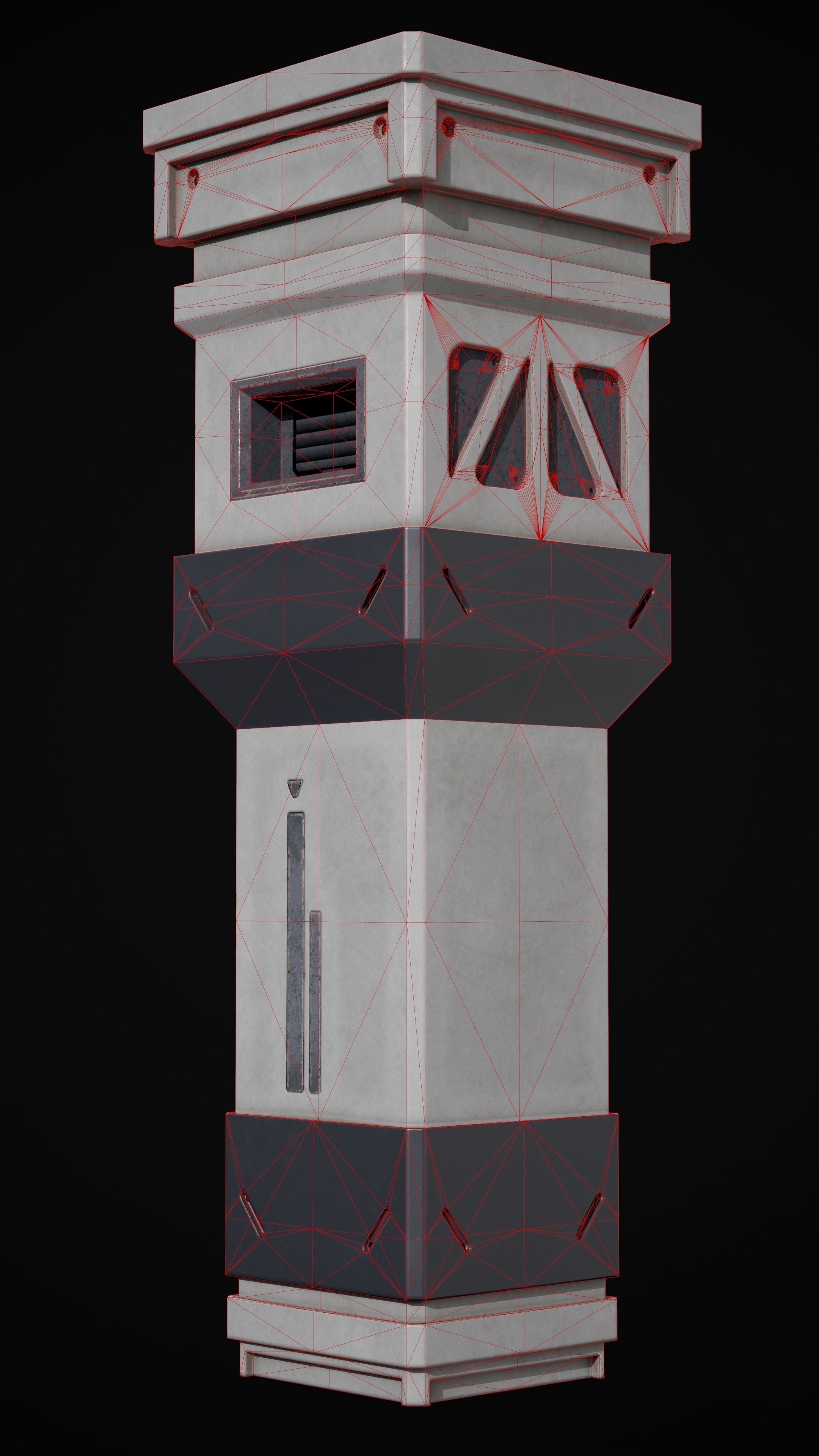 Sci-Fi Pilar Low-poly 3D Model Low-poly 3D model_2