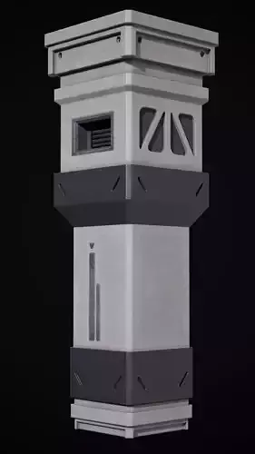 Sci-Fi Pilar Low-poly 3D Model Low-poly 3D model