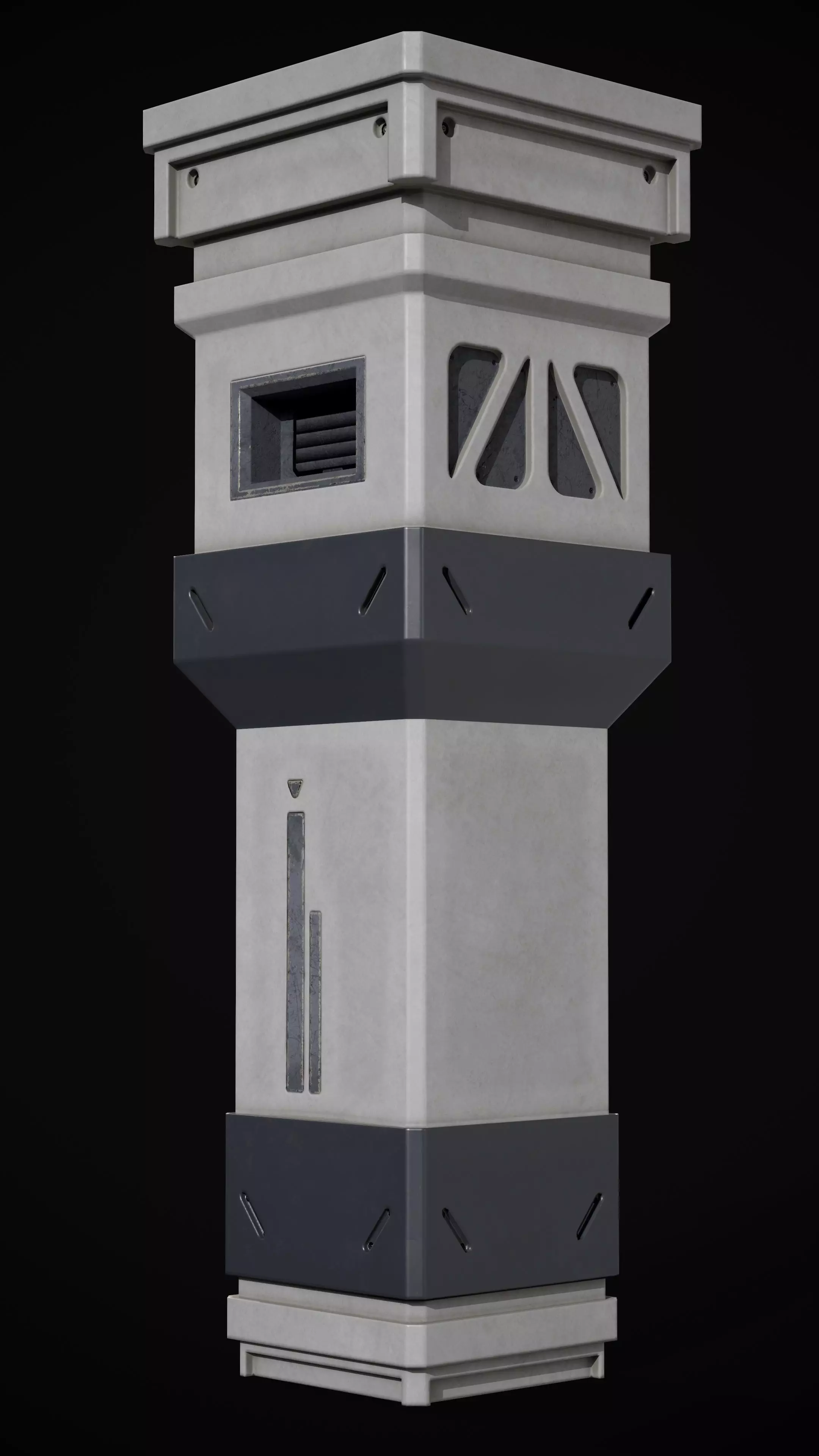 Sci-Fi Pilar Low-poly 3D Model Low-poly 3D model_0