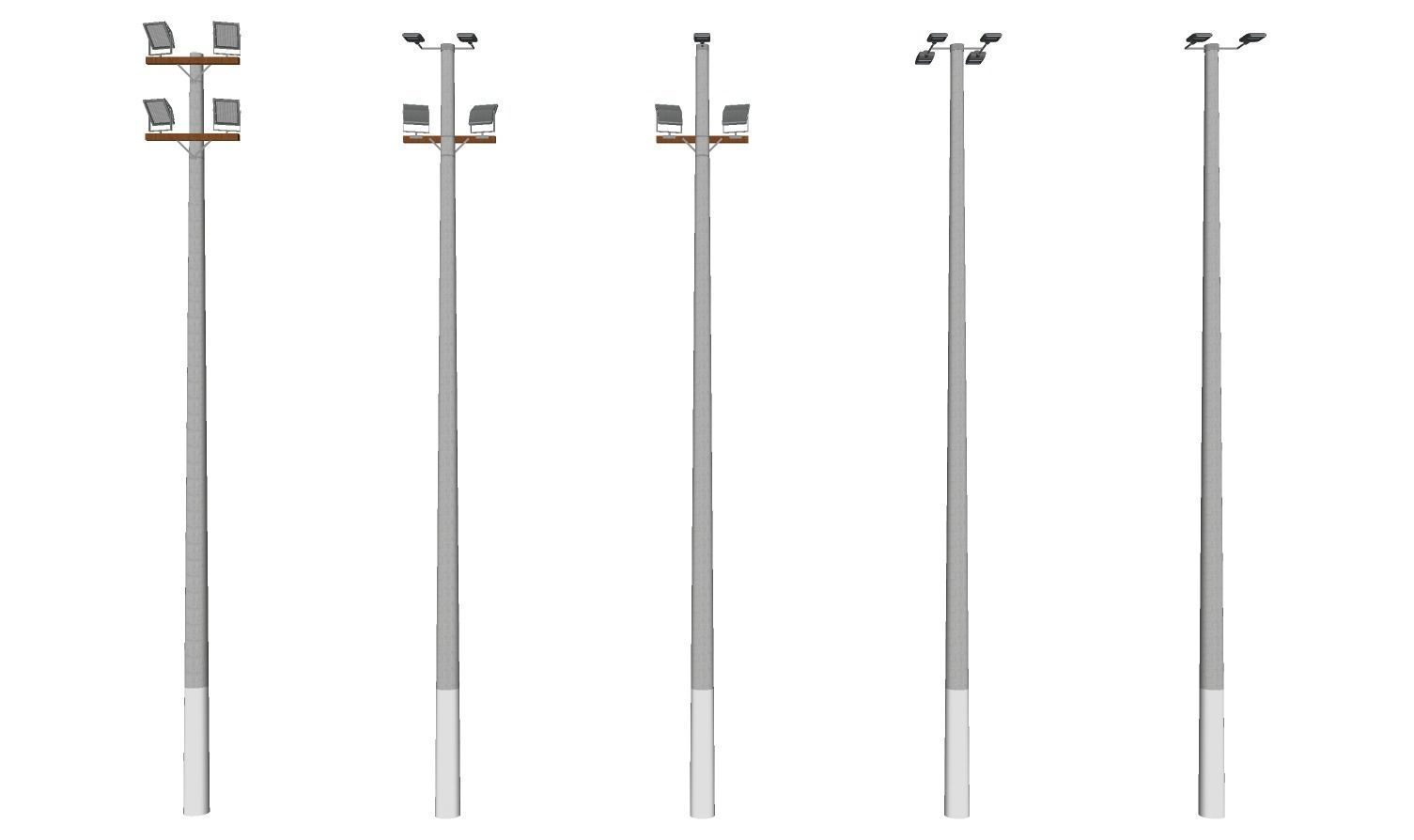 Concrete Lamp Post - Light Pole - Street Light - Group 07 3D model_3