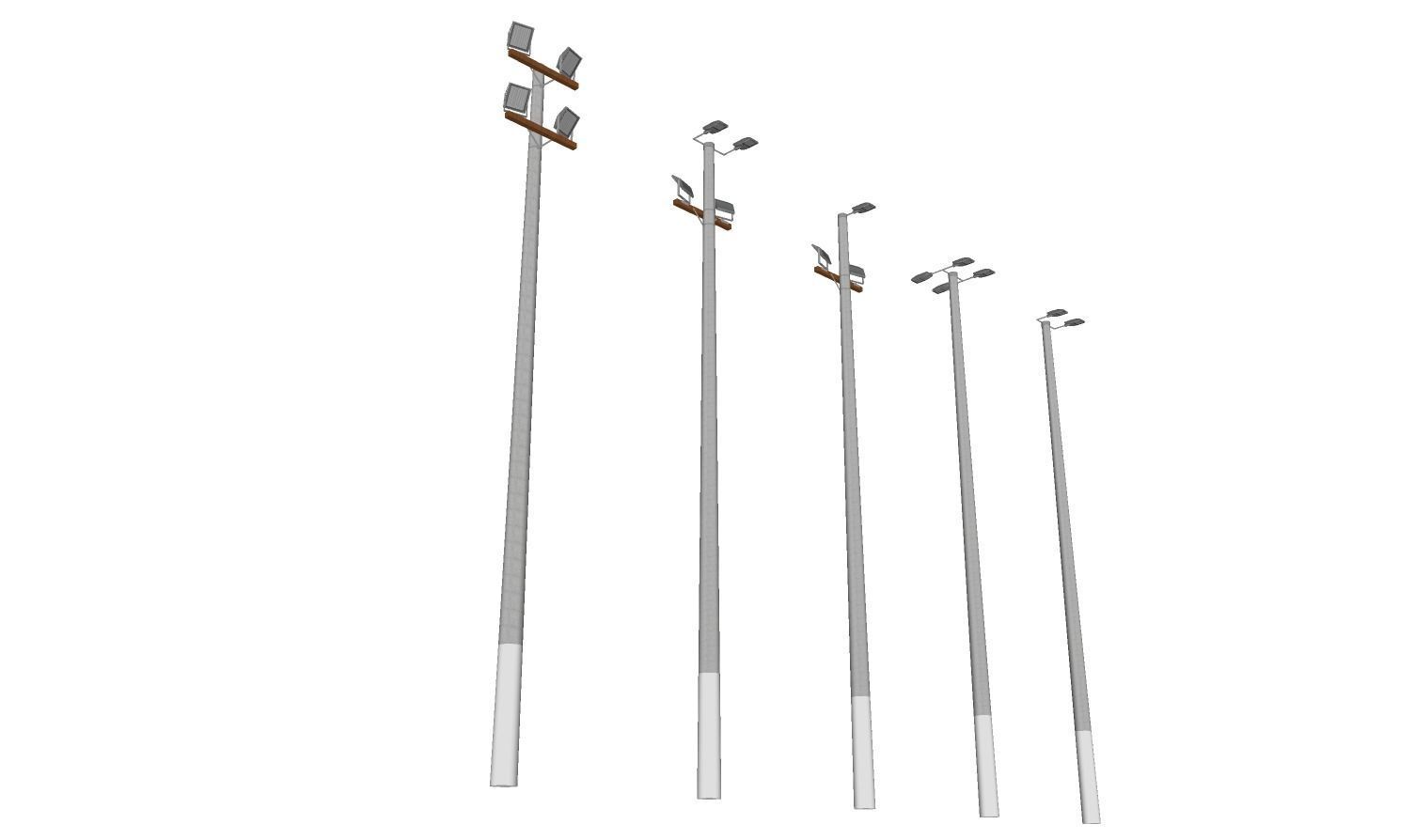 Concrete Lamp Post - Light Pole - Street Light - Group 07 3D model_2