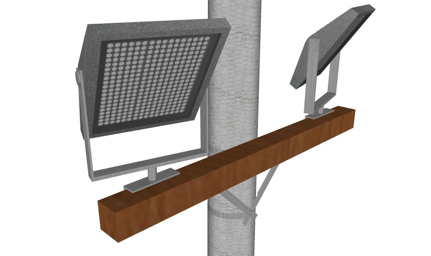 Concrete Lamp Post - Light Pole - Street Light - Group 07 3D model_5