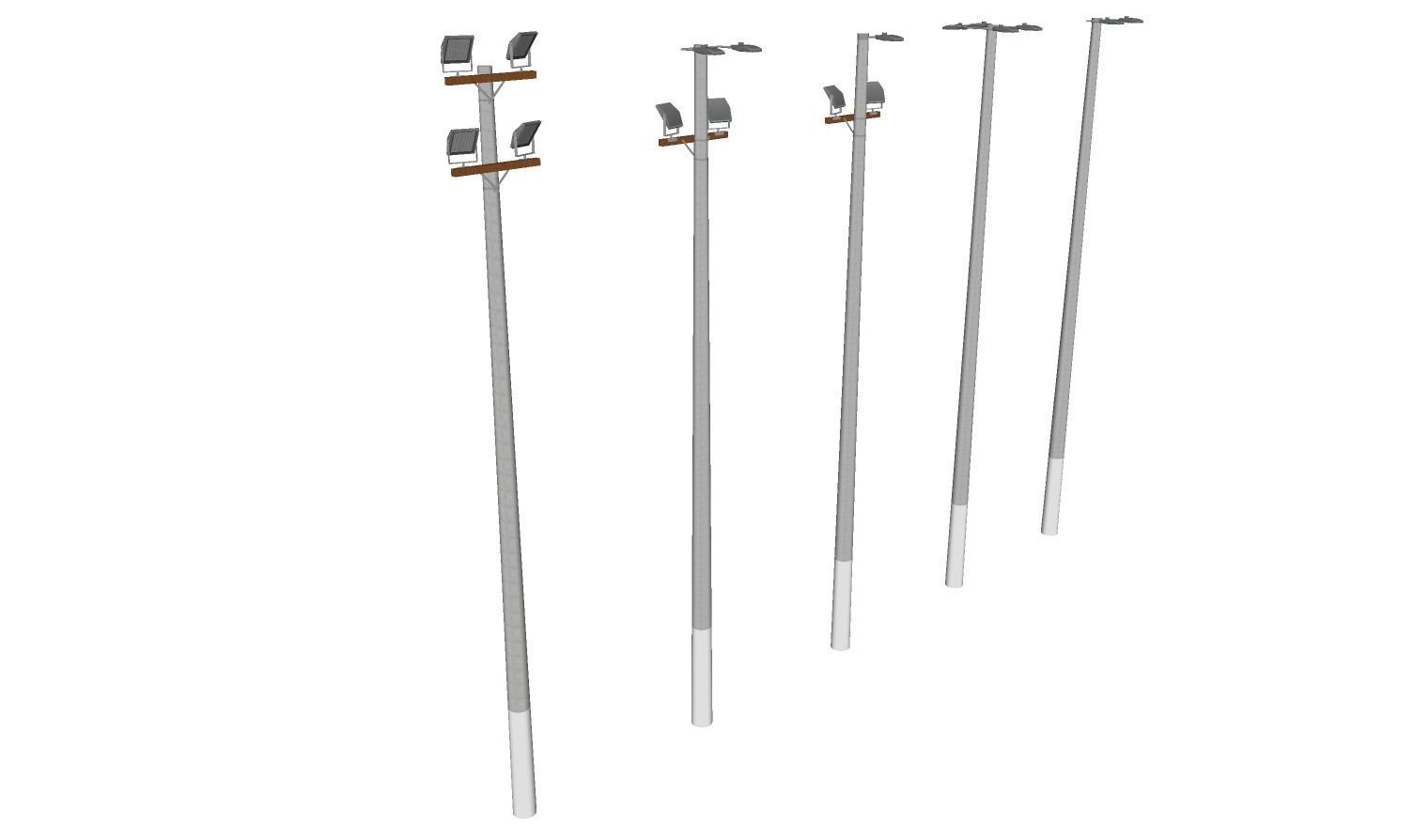 Concrete Lamp Post - Light Pole - Street Light - Group 07 3D model_4