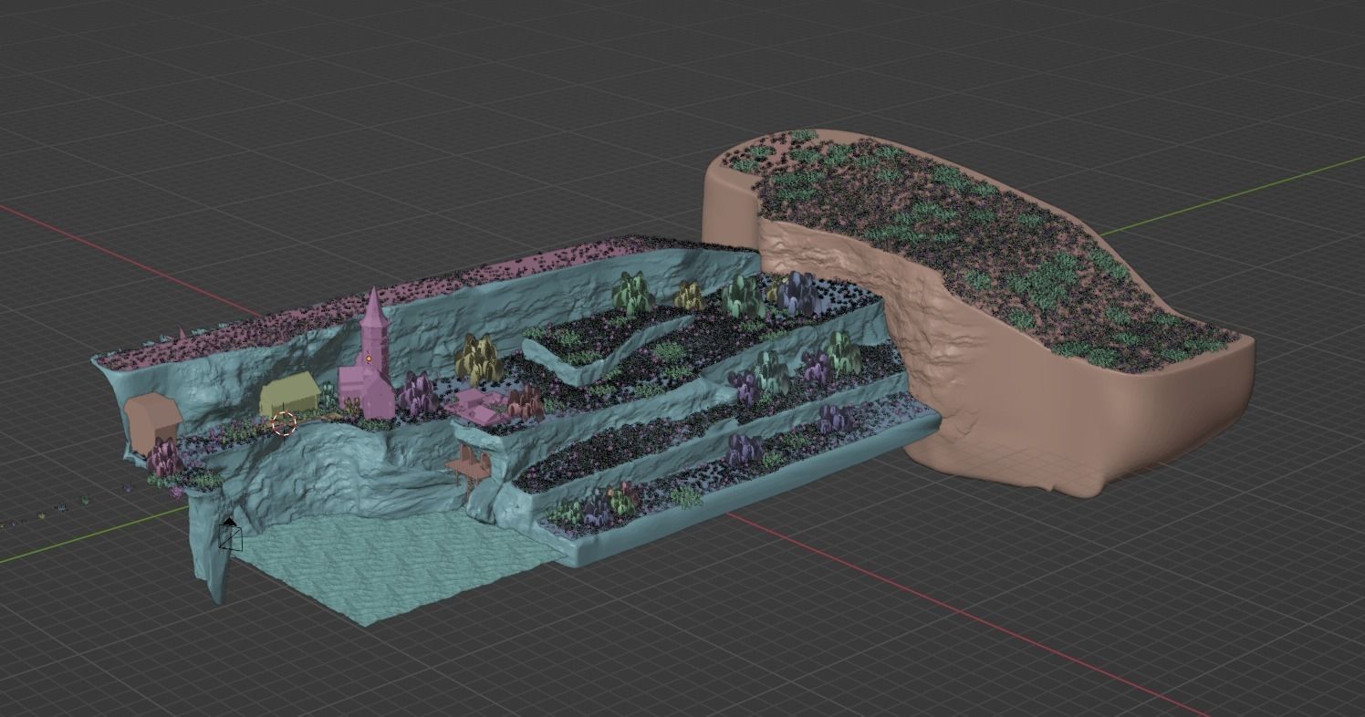 Church with cliffs 3D model_4