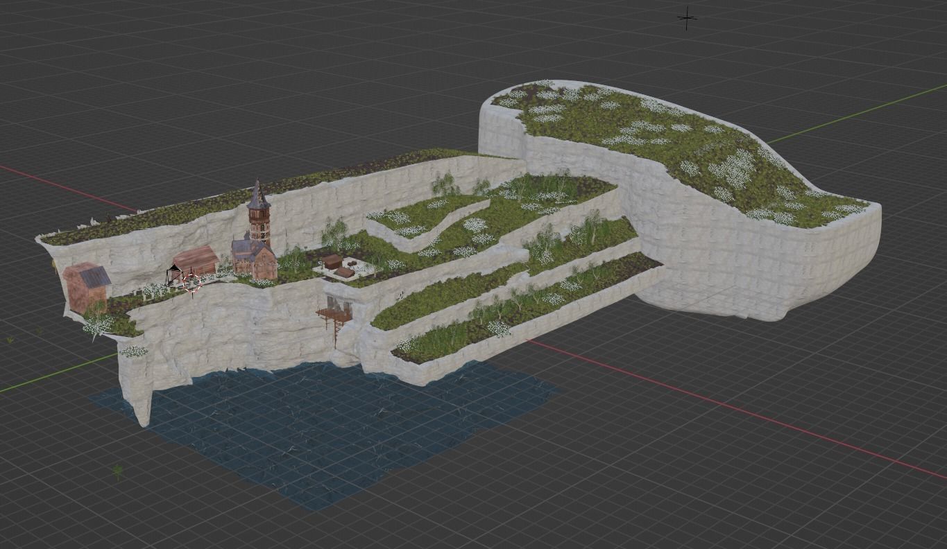 Church with cliffs 3D model_5