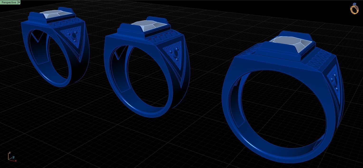 7 Rows Mens ring 3D model 3D printable 3D print model_4