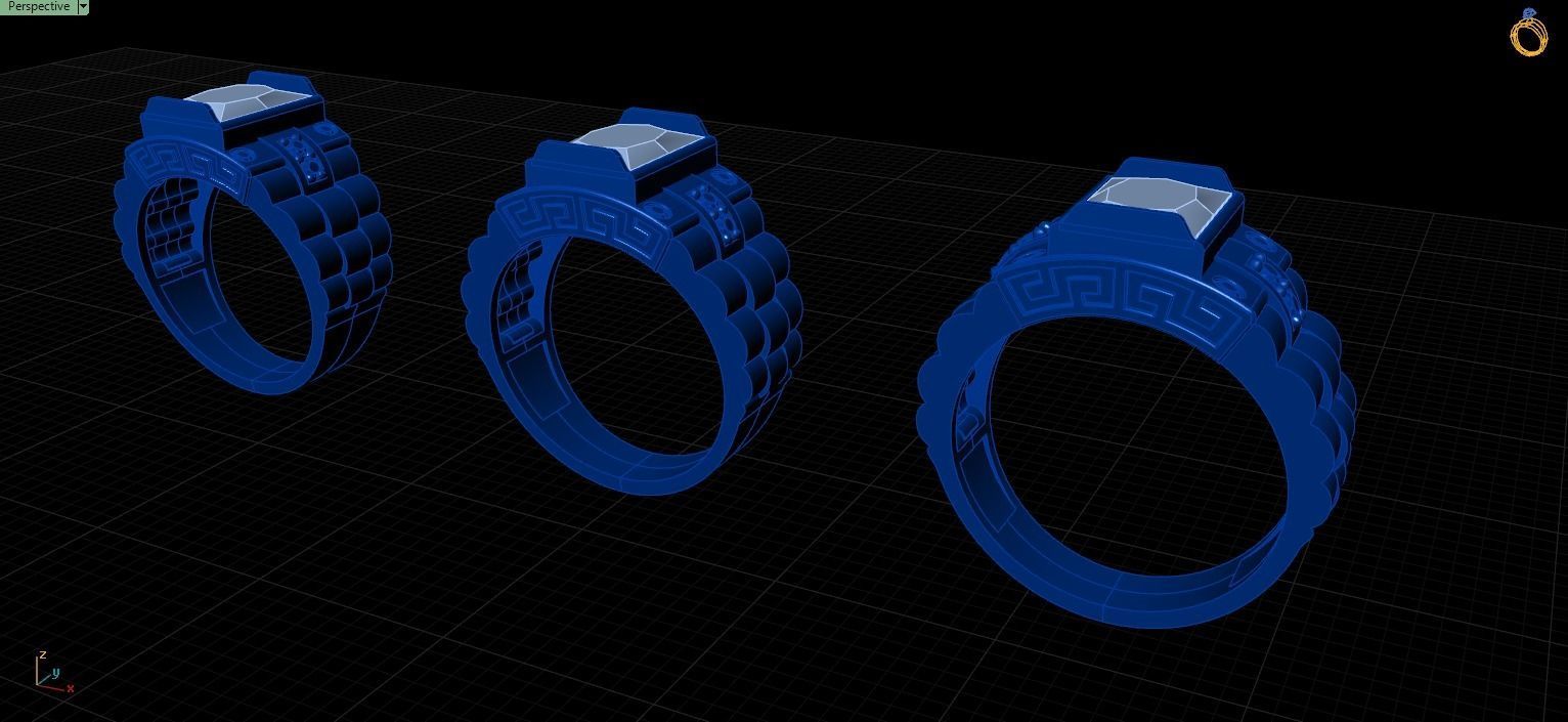 7 Rows Mens ring 3D model 3D printable 3D print model_8