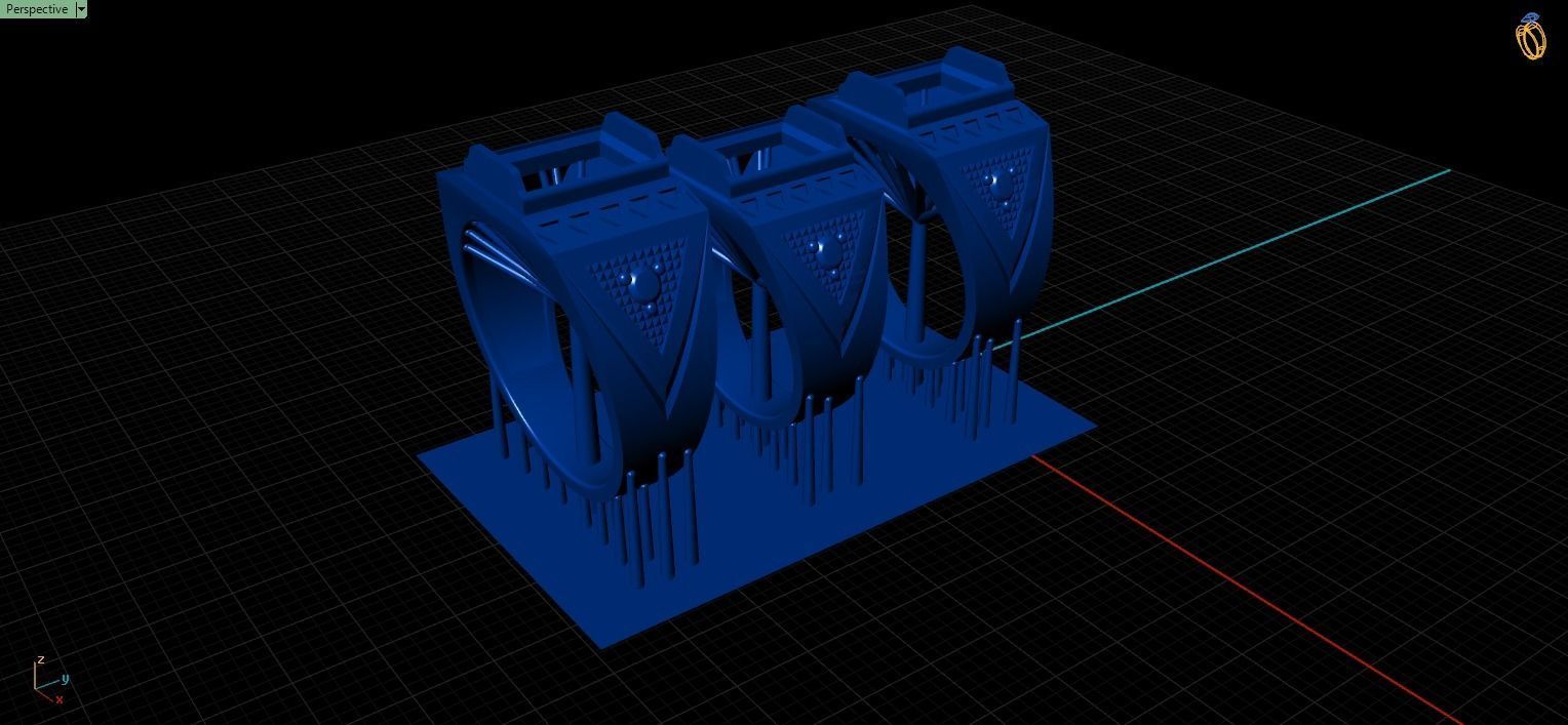 7 Rows Mens ring 3D model 3D printable 3D print model_11