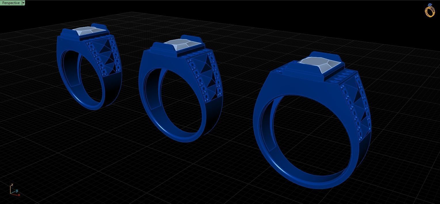 7 Rows Mens ring 3D model 3D printable 3D print model_5