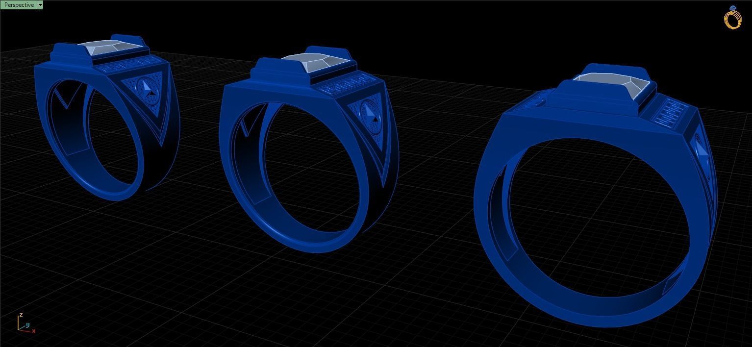 7 Rows Mens ring 3D model 3D printable 3D print model_3