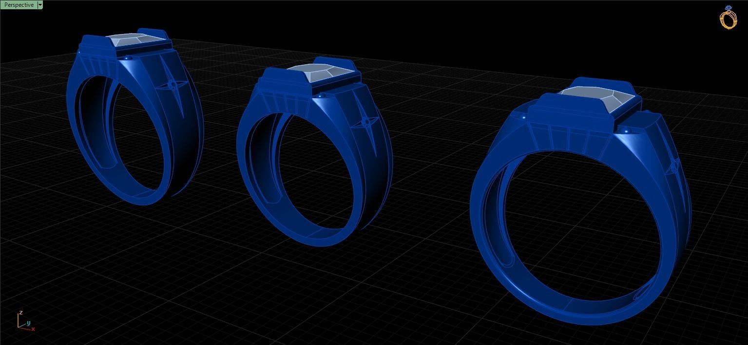 7 Rows Mens ring 3D model 3D printable 3D print model_6