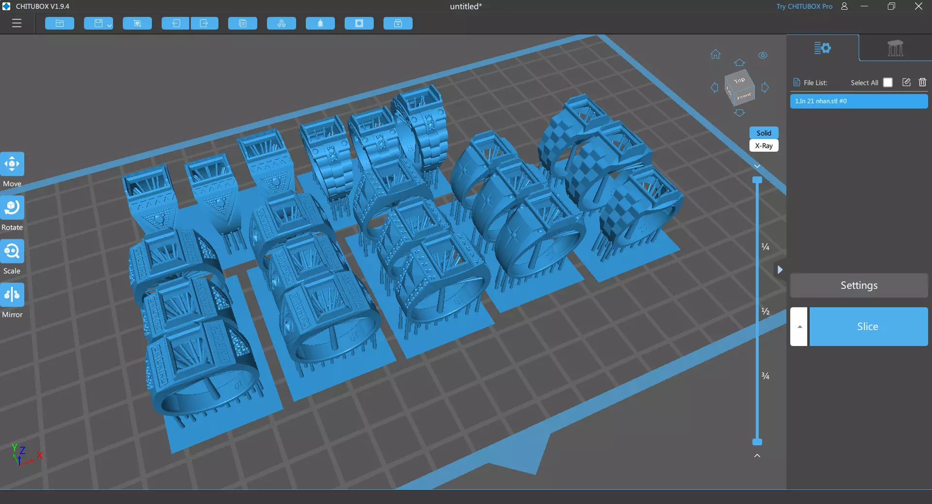 7 Rows Mens ring 3D model 3D printable 3D print model_0