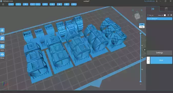 7 Rows Mens ring 3D model 3D printable